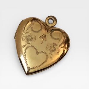 14KT Gold-Filled Etched Heart Locket